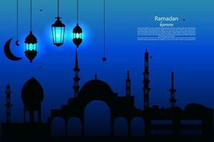 3d banner vector Ramadan Kareem mosque, lantern, element, ornament Ramadan background