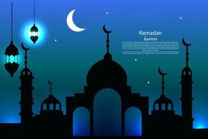 3d banner vector Ramadan Kareem mosque, lantern, element, ornament Ramadan background