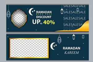 3d bandera modelo mega rebaja Ramadán kareem promoción vector