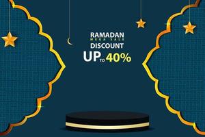 3d banner template mega sale Ramadan Kareem promotion vector