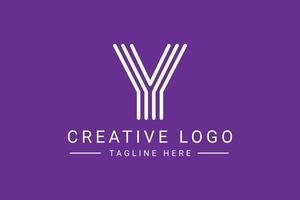 Modern creative letter Y vector logo design. Minimalist  flat line logo design. Monogram Logo design. Initials based Template and Letters in vector.