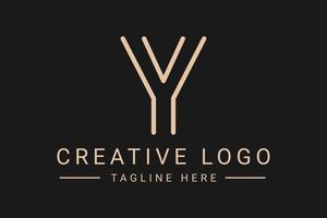 Modern creative letter Y vector logo design. Minimalist  flat line logo design. Monogram Logo design. Initials based Template and Letters in vector.