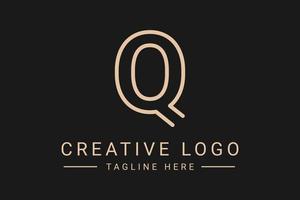 Modern creative letter Q vector logo design. Minimalist  flat line logo design. Monogram Logo design. Initials based Template and Letters in vector.