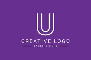 Modern creative letter U vector logo design. Minimalist  flat line logo design. Monogram Logo design. Initials based Template and Letters in vector.