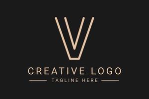 Modern creative letter V vector logo design. Minimalist  flat line logo design. Monogram Logo design. Initials based Template and Letters in vector.