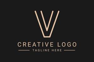 Modern creative letter V vector logo design. Minimalist  flat line logo design. Monogram Logo design. Initials based Template and Letters in vector.