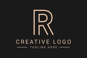 Modern creative letter R vector logo design. Minimalist  flat line logo design. Monogram Logo design. Initials based Template and Letters in vector.