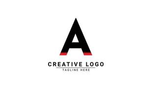 Initial Letter A Logo. Red and black shape C Letter logo with shadow usable for Business and Branding Logos. Flat Vector Logo Design Template Element.