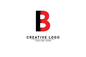 Initial Letter B Logo. Red and black shape C Letter logo with shadow usable for Business and Branding Logos. Flat Vector Logo Design Template Element.