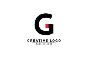 Initial Letter G Logo. Red and black shape C Letter logo with shadow usable for Business and Branding Logos. Flat Vector Logo Design Template Element.