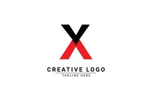 Initial Letter X Logo. Red and black shape C Letter logo with shadow usable for Business and Branding Logos. Flat Vector Logo Design Template Element.