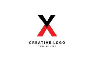 Initial Letter X Logo. Red and black shape C Letter logo with shadow usable for Business and Branding Logos. Flat Vector Logo Design Template Element.