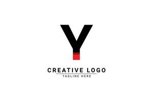 Initial Letter Y Logo. Red and black shape C Letter logo with shadow usable for Business and Branding Logos. Flat Vector Logo Design Template Element.