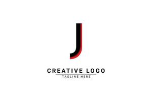 inicial letra j logo. rojo y negro forma C letra logo con sombra usable para negocio y marca logotipos plano vector logo diseño modelo elemento.