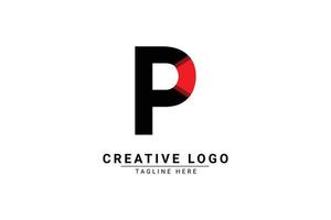 inicial letra pags logo. rojo y negro forma C letra logo con sombra usable para negocio y marca logotipos plano vector logo diseño modelo elemento.