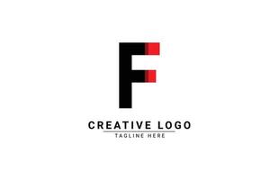 Initial Letter F Logo. Red and black shape C Letter logo with shadow usable for Business and Branding Logos. Flat Vector Logo Design Template Element.