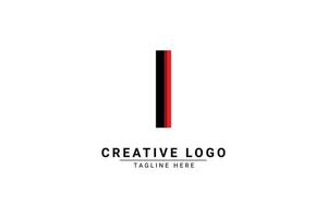 Initial Letter I Logo. Red and black shape C Letter logo with shadow usable for Business and Branding Logos. Flat Vector Logo Design Template Element.