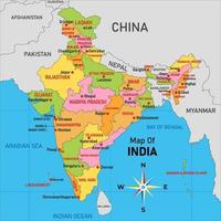 país mapa India concepto vector