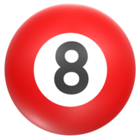 billiard ball isolated on transparent png