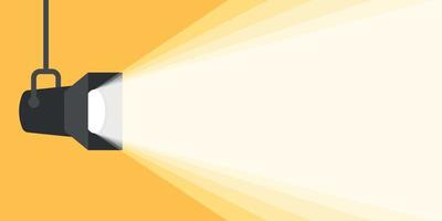 Lamp illumination icon in flat style. Spotlight vector illustration on isolated background. Floodlight energy sign business concept.