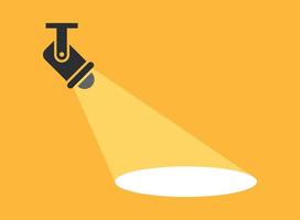 Lamp illumination icon in flat style. Spotlight vector illustration on isolated background. Floodlight energy sign business concept.