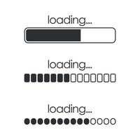 Loading bar icon in flat style. Progress indicator vector illustration on isolated background. Download button sign business concept.
