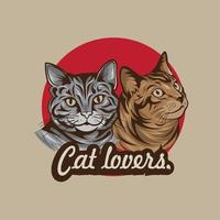 two cats vector illustration