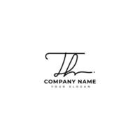 Th Initial signature logo vector design