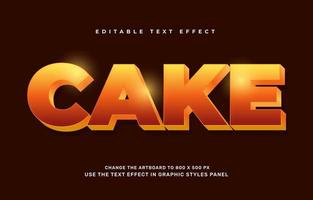 Cake editable text effect template vector