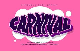 Carnival editable text effect template vector