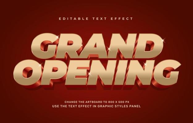 Gold Grand opening editable text effect template