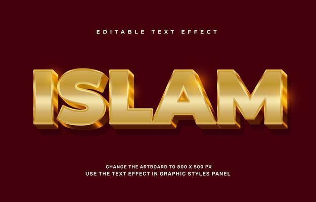 Luxury gold islam editable text effect template