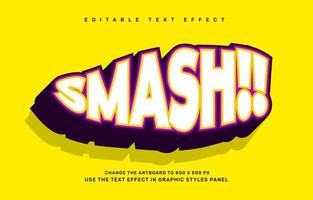 Smash editable text effect template vector