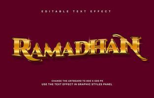 Luxury Ramadan editable text effect template vector