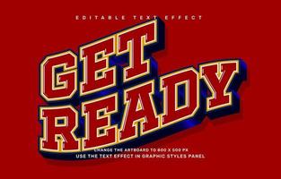 Get ready editable text effect template vector