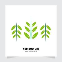 flat emblem logo design for Agriculture with the concept of green leaves vector. Green nature logo used for agricultural systems, farmers, and plantation products. logo template. vector