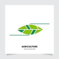 flat emblem logo design for Agriculture with the concept of green leaves vector. Green nature logo used for agricultural systems, farmers, and plantation products. logo template. vector