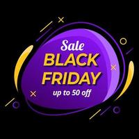 black friday sale banner in liquid style vector