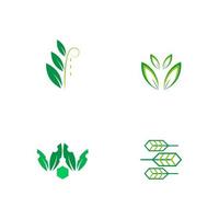 flat emblem logo design for Agriculture with the concept of green leaves vector. Green nature logo used for agricultural systems, farmers, and plantation products. logo template. vector