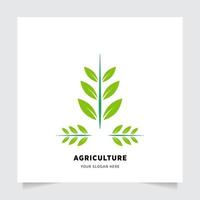 flat emblem logo design for Agriculture with the concept of green leaves vector. Green nature logo used for agricultural systems, farmers, and plantation products. logo template. vector