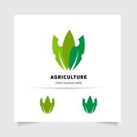 flat emblem logo design for Agriculture with the concept of green leaves vector. Green nature logo used for agricultural systems, farmers, and plantation products. logo template. vector