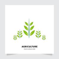 flat emblem logo design for Agriculture with the concept of green leaves vector. Green nature logo used for agricultural systems, farmers, and plantation products. logo template. vector