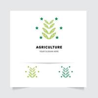 flat emblem logo design for Agriculture with the concept of green leaves vector. Green nature logo used for agricultural systems, farmers, and plantation products. logo template. vector