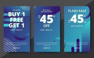 Flash sale discount banner template promotion, end of season special offer banner, template design for media promotions and social media promo, vector illustration.