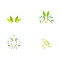 flat emblem logo design for Agriculture with the concept of green leaves vector. Green nature logo used for agricultural systems, farmers, and plantation products. logo template. vector