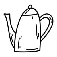 Hand drawn doodle teapot icon. Vector illustration of kitchenware