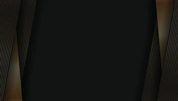 Abstract Black Background with Overlap Shapes, Diagonal Striped Golden Lines. Dark Luxury and Elegant Template vector