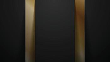 Abstract Black Background with Golden Shape Elements. Luxury and Elegant Template. Vector Illustration