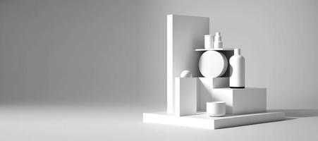 3d rendering of an abstract product display podium photo