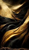 Golden with black abstract background. Metal wallpaper illustration photo